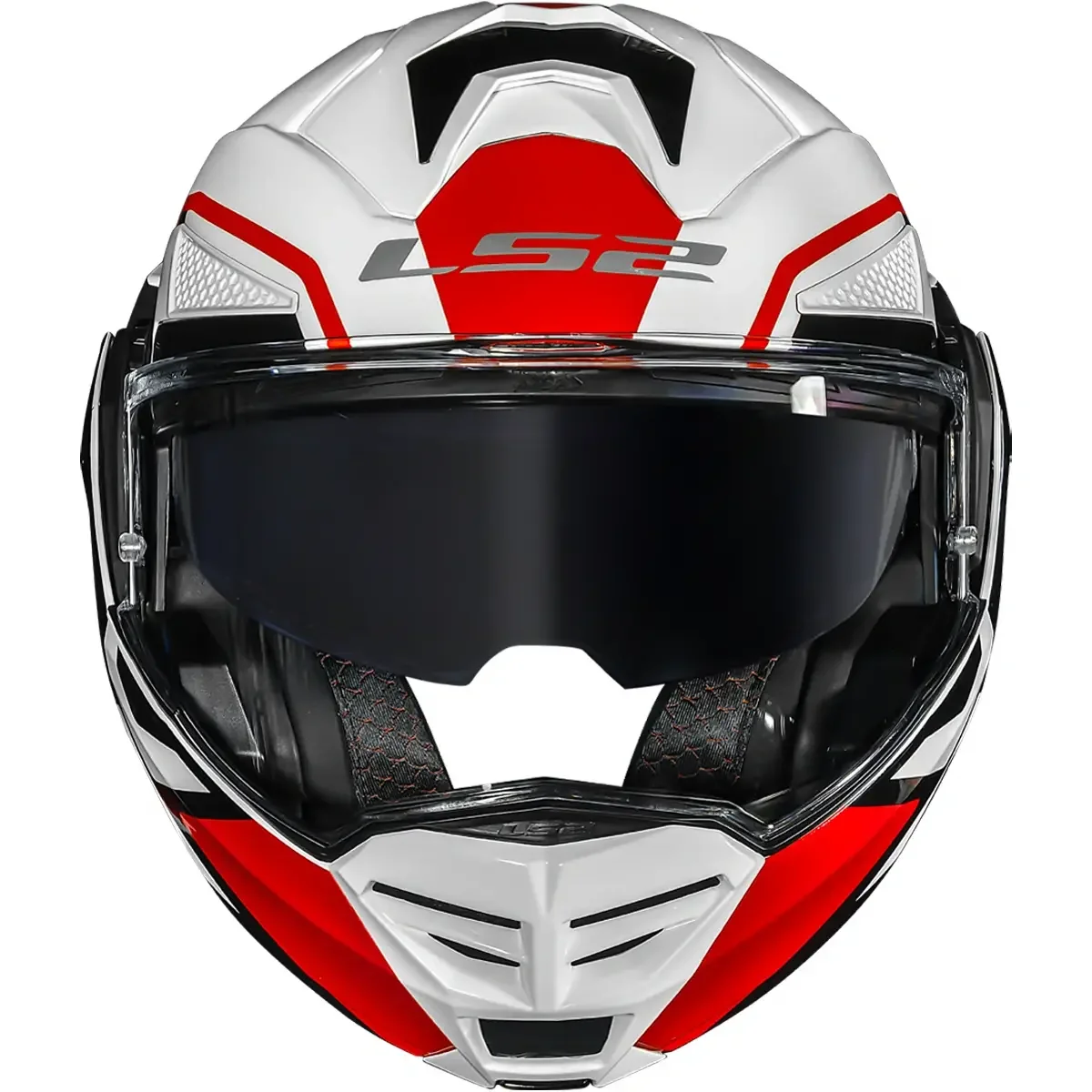 Capacete LS2 FF901 Advant X Articulado Metryc Branco/Vermelho